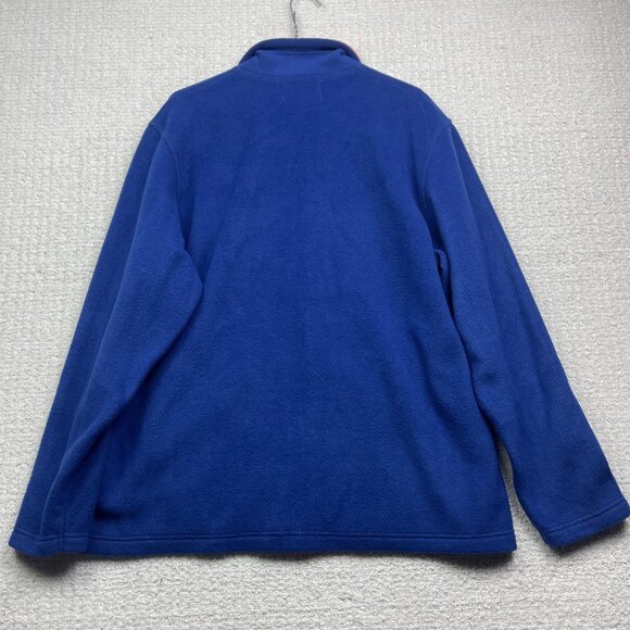 VTG NHL Edmonton Oilers Hockey Mens Sz L Polar Fleece Jacket Blue / Orange Read - Picture 13 of 16